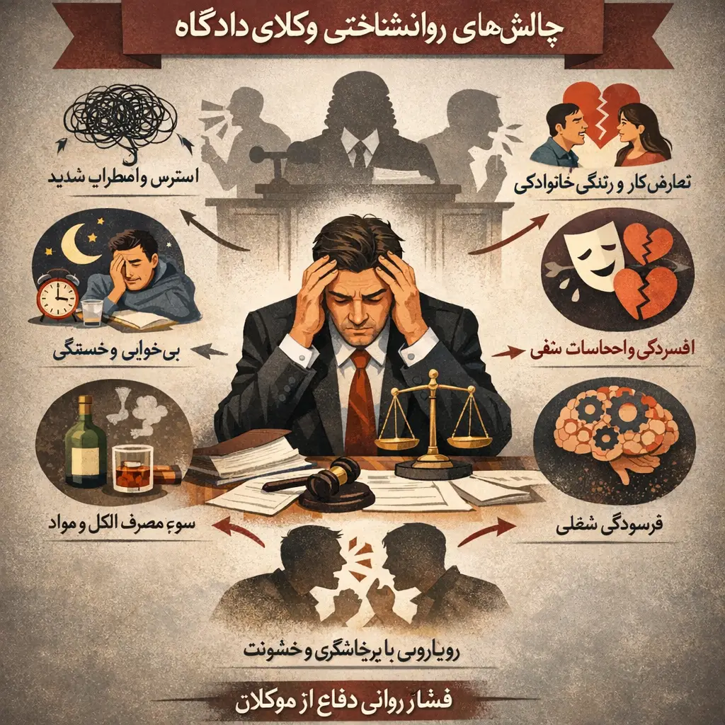 چالش‌های روان‌شناختی وکلای دادگاه