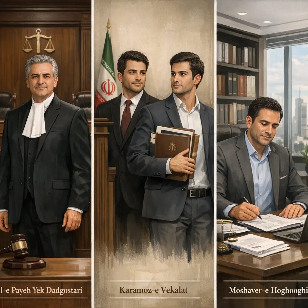 تفاوت وکیل پایه یک دادگستری با کارآموز و مشاور حقوقی